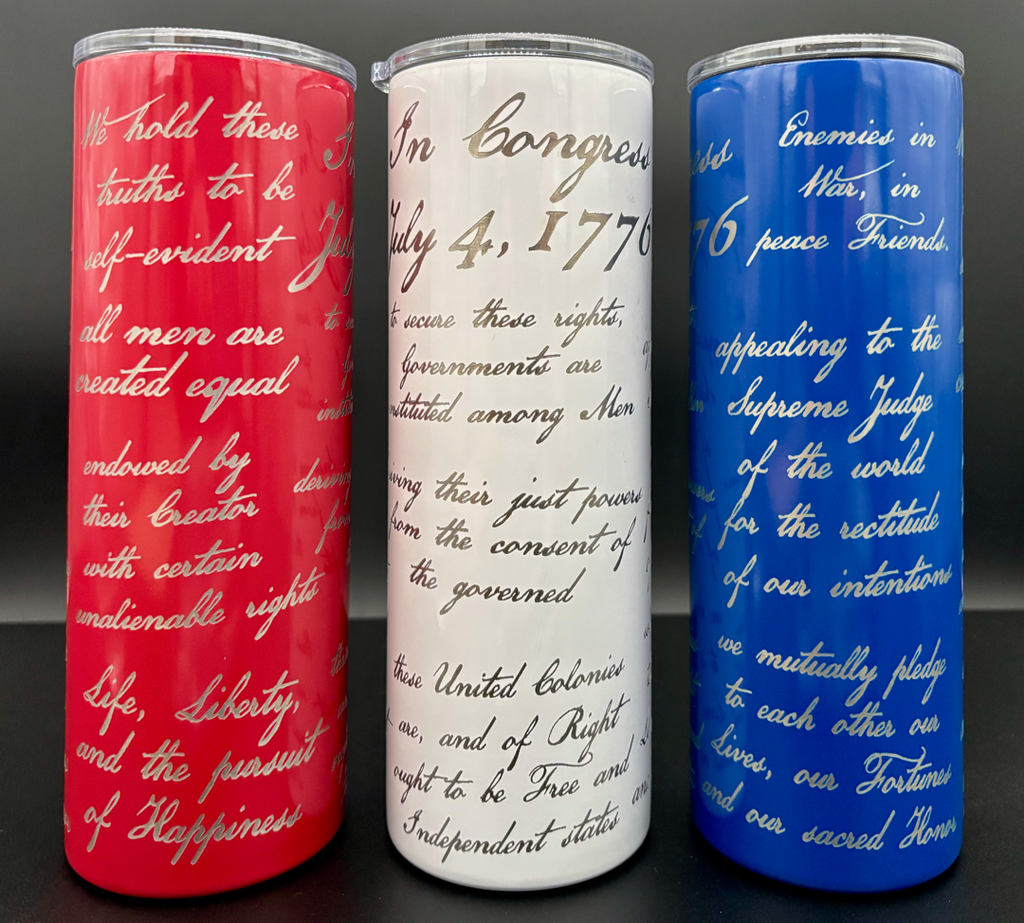 Declaration of Independence Tumbler - 20oz Skinny Insulated Travel Cup