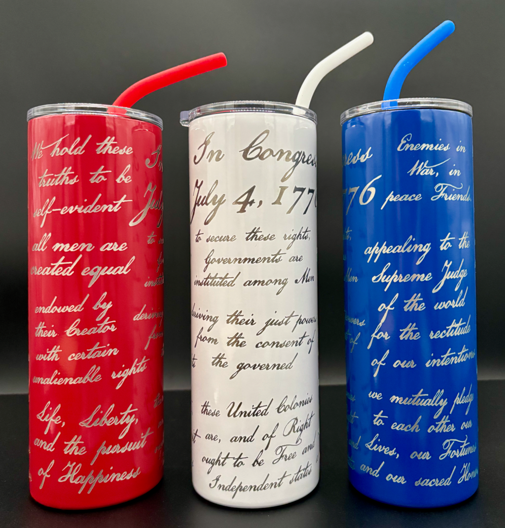 Declaration of Independence Tumbler - 20oz Skinny Insulated Travel Cup