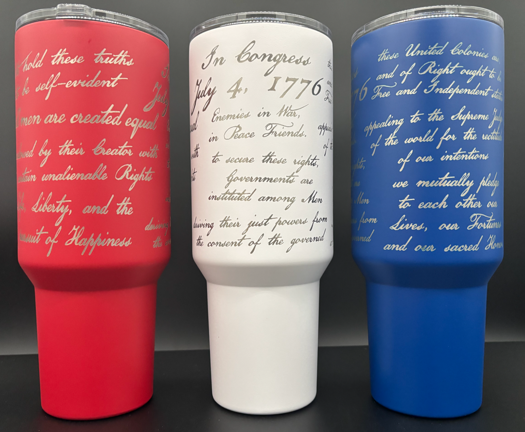 Declaration of Independence Tumbler - 40oz Insulated beverage cup
