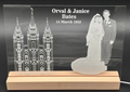 LDS temple wedding keepsake light custom engraved acrylic