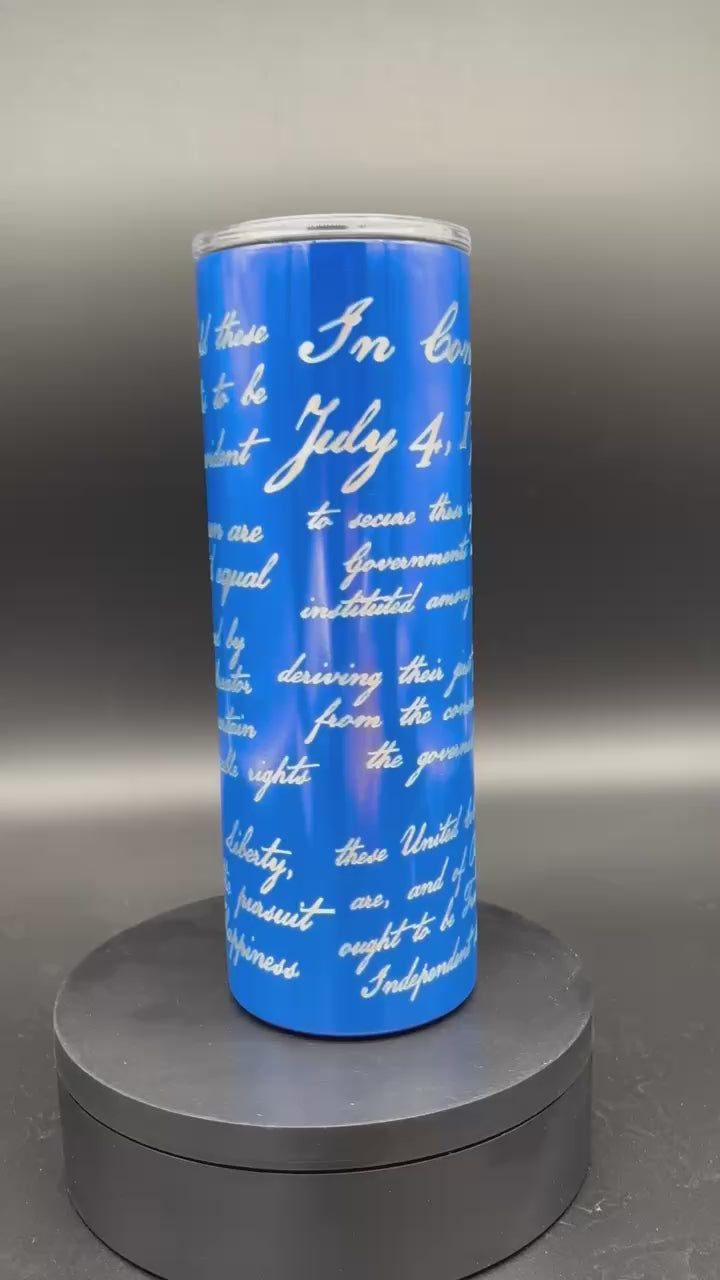 Declaration of Independence Tumbler - 20oz Skinny Insulated Travel Cup